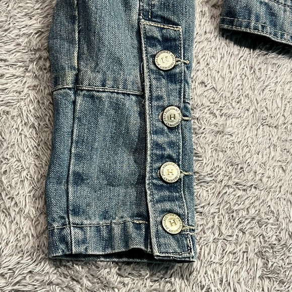 Highway Jeans Denim Jacket Button Up Zip Pockets Trucker Women's Large - Picture 3 of 11